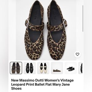 Massimo Dutti Leopard Vintage Ballet Flat Mary Jane